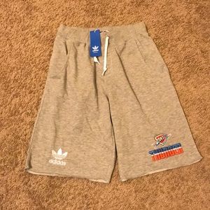 NWT OKC Thunder Adidas Terry Gym Shorts Size S